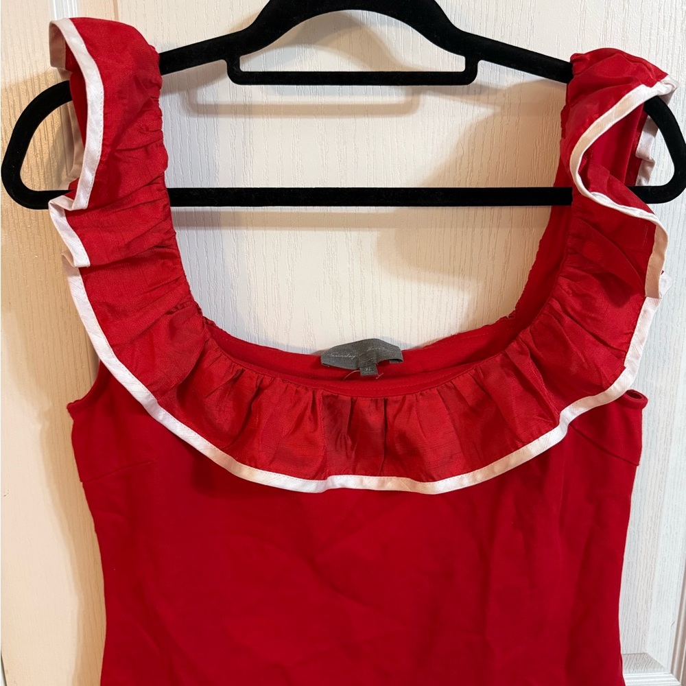 Sunday in Brooklyn Red Tank Top with White Trim